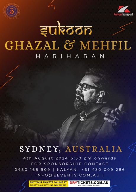 Sukoon - Ghazal Evening By Hariharan In Sydney