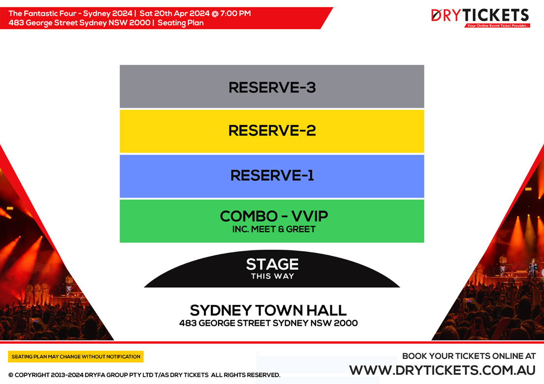 The Fantastic Four - Sydney 2024 Seating Map