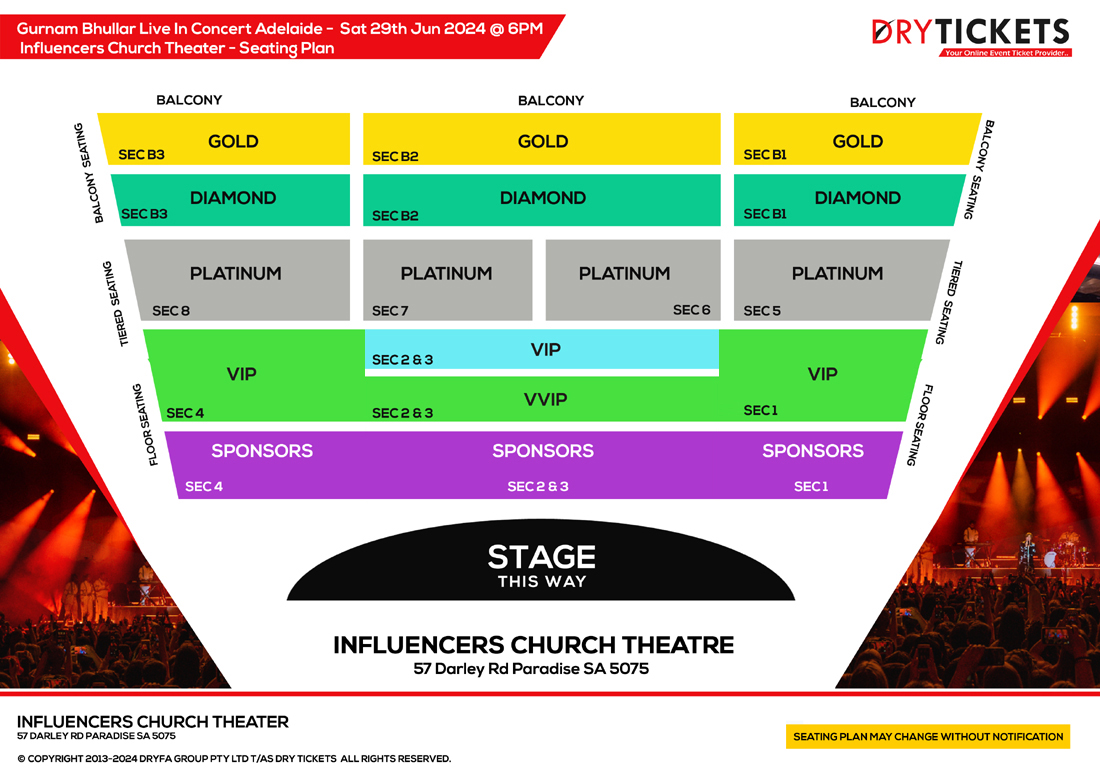 Gurnam Bhullar Live In Concert Adelaide Seating Map